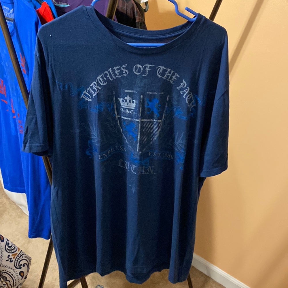 Mens express navy blue graphic tee size xl